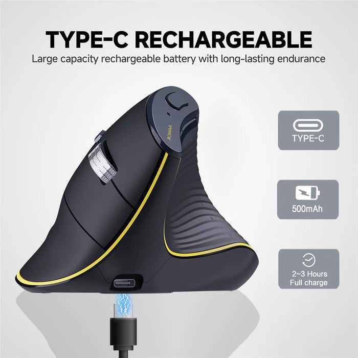 JOMAA JOM655 2.4G Wireless Bluetooth-compatible Dual Mode Mouse Rechargeable Silent Ergonomic Cordless Mouse for Office - 4