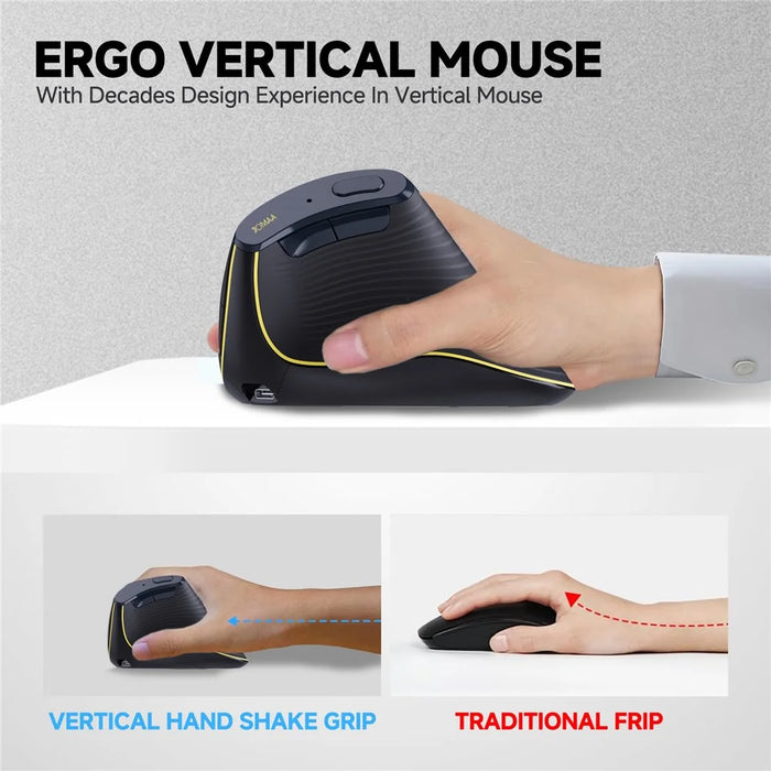 JOMAA JOM655 2.4G Wireless Bluetooth-compatible Dual Mode Mouse Rechargeable Silent Ergonomic Cordless Mouse for Office - 6