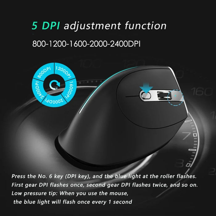 F-36 Wireless Bluetooth-compatible Mouse 2.4G Ergonomic RGB Rechargeable Cordless Gaming Mouse - Black - 5