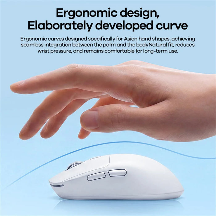 REMAX WM-01 Wireless Mouse 2.4G Bluetooth-compatible Dual Mode 6-Keys DPI Adjustable Ergonomic Silent Mice  for Office Gaming - White - 3