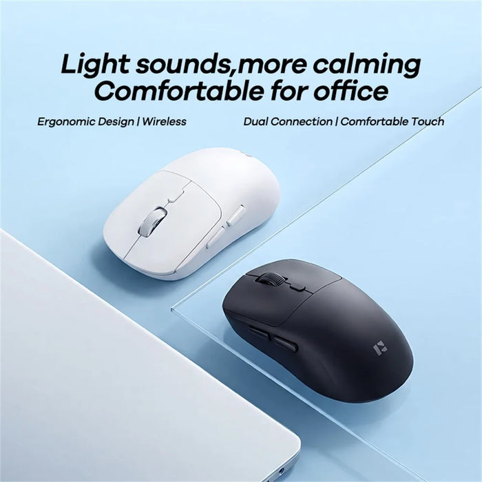 REMAX WM-01 Wireless Mouse 2.4G Bluetooth-compatible Dual Mode 6-Keys DPI Adjustable Ergonomic Silent Mice  for Office Gaming - White - 6
