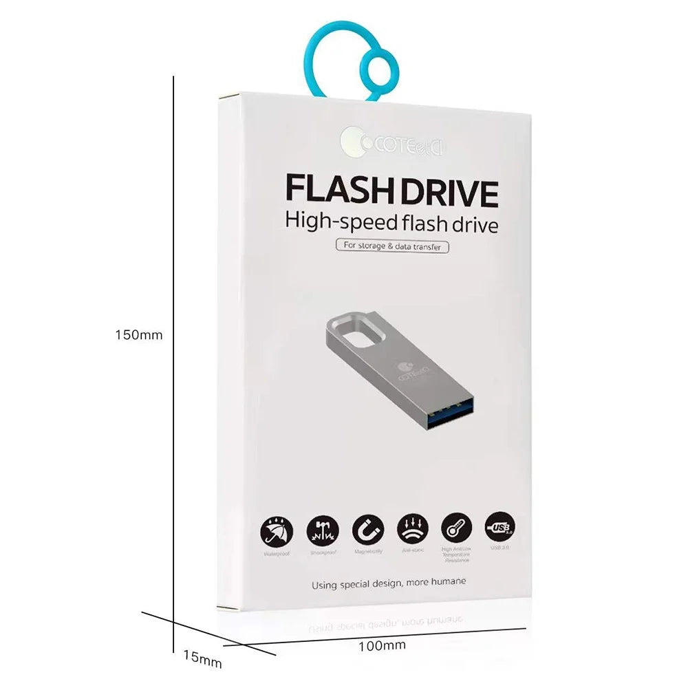 COTECI CS8831 32GB USB 3.0 Flash Drive Zinc Alloy Portable Memory Stick with Hanging Hole - Silver White - 6