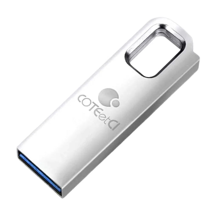 COTECI CS8831 64GB USB 3.0 Flash Drive Zinc Alloy Portable Memory Stick with Hanging Hole - Silver White - 1
