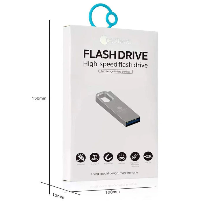 COTECI CS8831 64GB USB 3.0 Flash Drive Zinc Alloy Portable Memory Stick with Hanging Hole - Silver White - 6