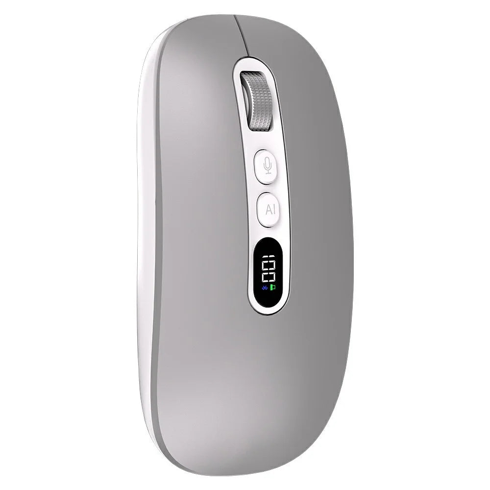 M191 AI Smart Voice Mouse Wireless 2.4G Bluetooth-compatible Triple Mode Office Translation Silent Computer Mice - Silver - 1