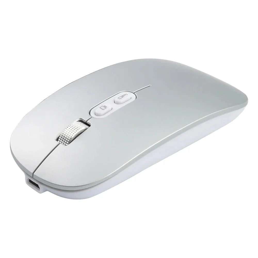 COTECI 84005 Wireless Mouse Bluetooth-Compatible 3 DPI Levels Type-C Charging Mute Design - Silver - 1