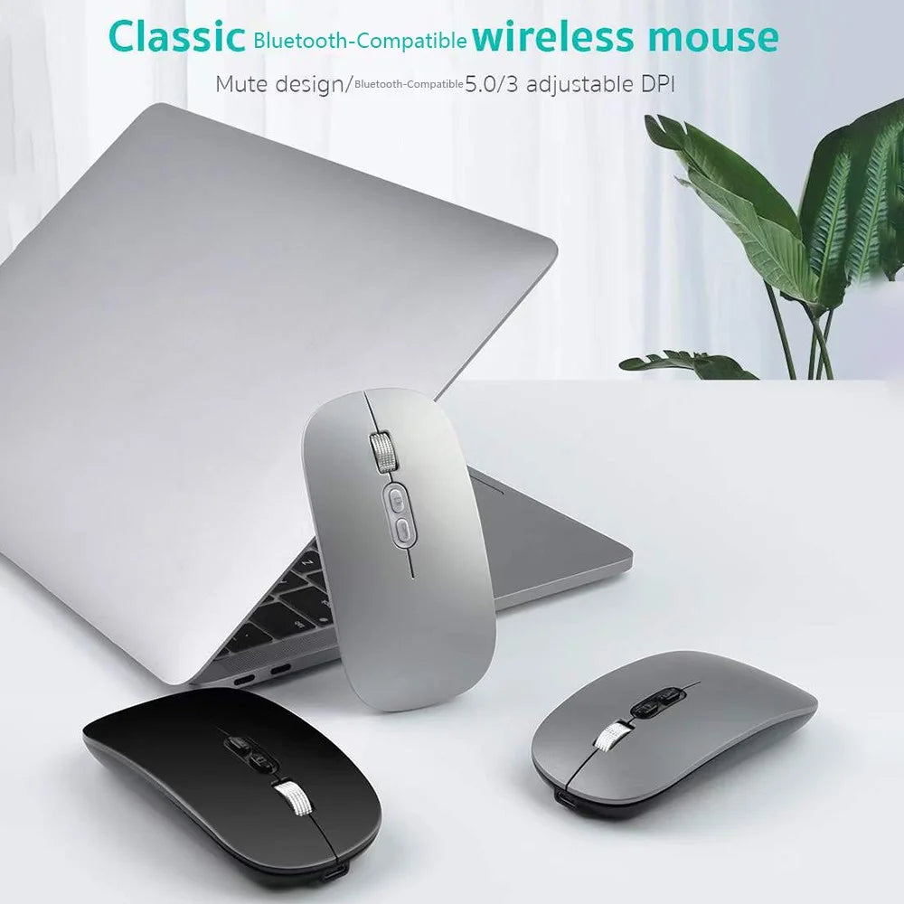 COTECI 84005 Wireless Mouse Bluetooth-Compatible 3 DPI Levels Type-C Charging Mute Design - Silver - 2