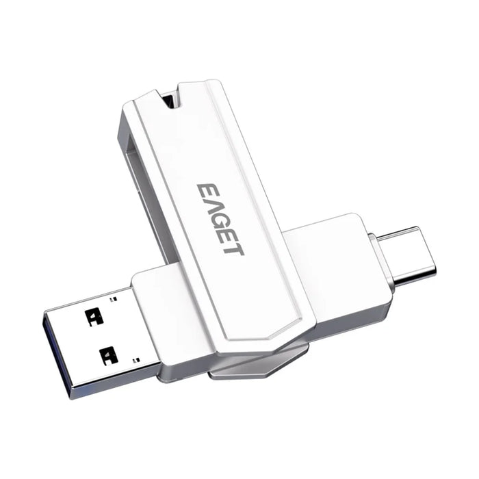 EAGET CF22 32GB 360 Degrees Rotating Memory Stick 2-in-1 Type C+USB 3.0 Flash Drive for Type-C Phone Tablet Laptop - 1