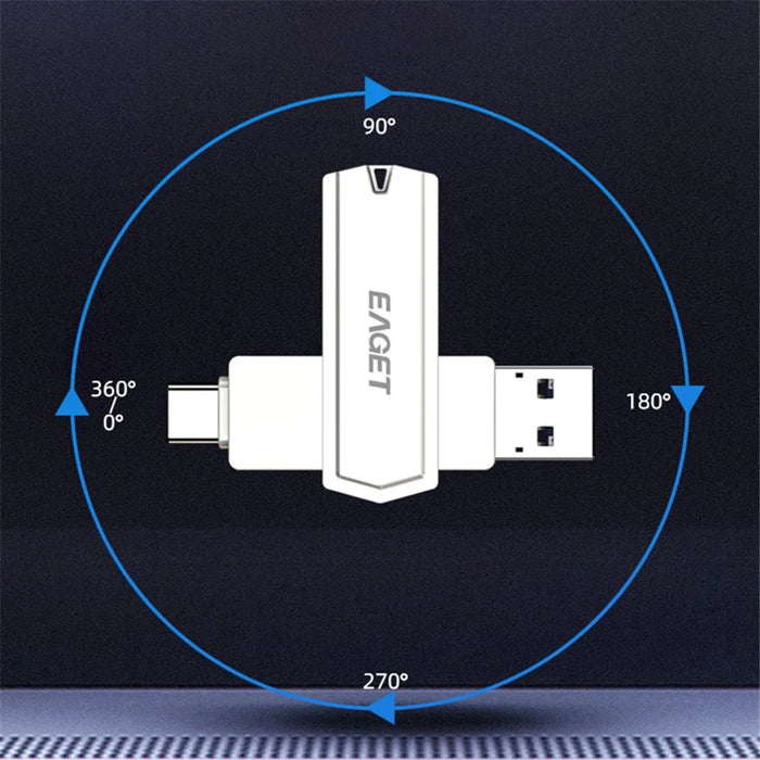 EAGET CF22 64GB Memory Stick 2-in-1 Type C+USB 3.0 Flash Drive for Type-C Phone Tablet Laptop - 4
