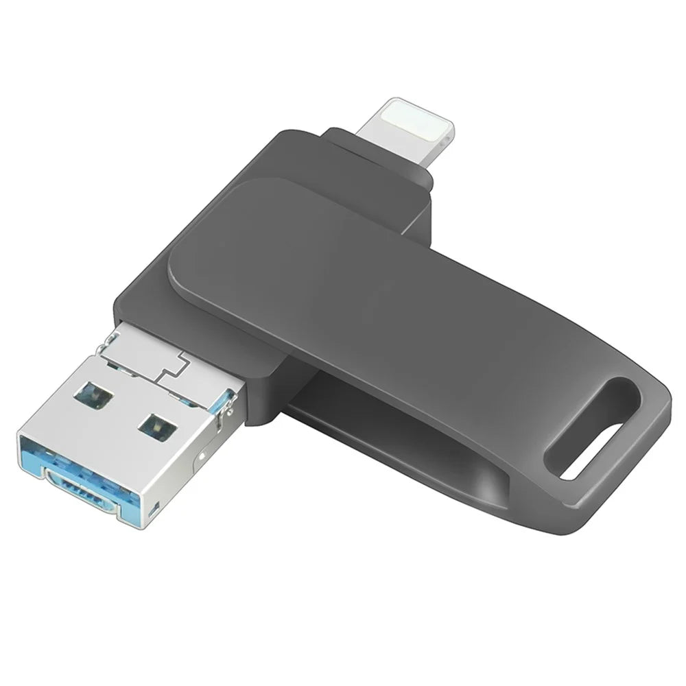 RICHWELL R-PK004 512GB Large Capacity Flash Drive 3 in 1 Lightning/Micro USB/USB 3.0 Memory Stick OTG U Disk - Black - 1