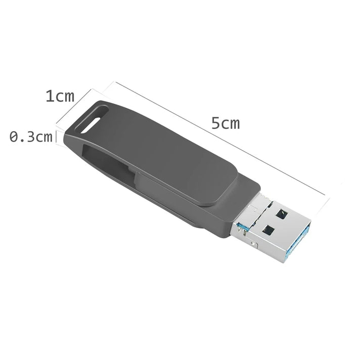 RICHWELL R-PK004 16GB OTG U Disk Memory Stick Lightning/Micro USB/USB 3.0 3 in 1 Rotary Flash Drive - Silver - 7