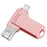 RICHWELL 16GB 3 in 1 External Storage Thumb Drive Type C/Lightning/USB Swivel Memory Stick USB 3.0 Flash Drive - Pink - 1