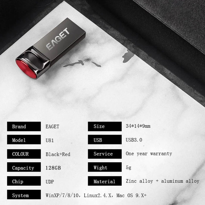 EAGET U81 128G Large Capacity USB 3.0 Flash Drive Fast Transmission USB External Storage Thumb Drive Stick - 6
