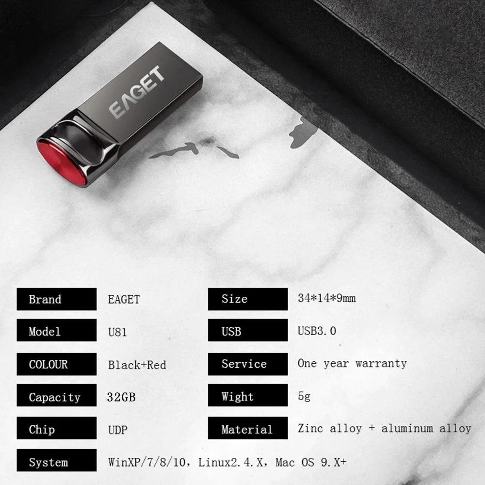 EAGET U81 32G USB Flash Drive Fast Data Transmission Easy Carrying USB 3.0 Drive Memory Storage Stick - 6