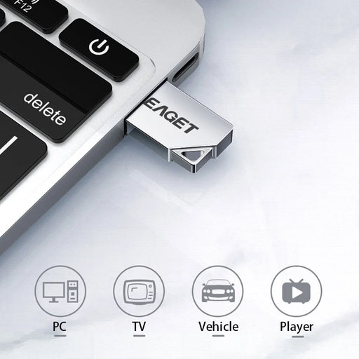 EAGET U8M 16G USB 2.0 Flash Drive Zinc Alloy Body Keychain Design USB Drive Memory Storage Stick - 2