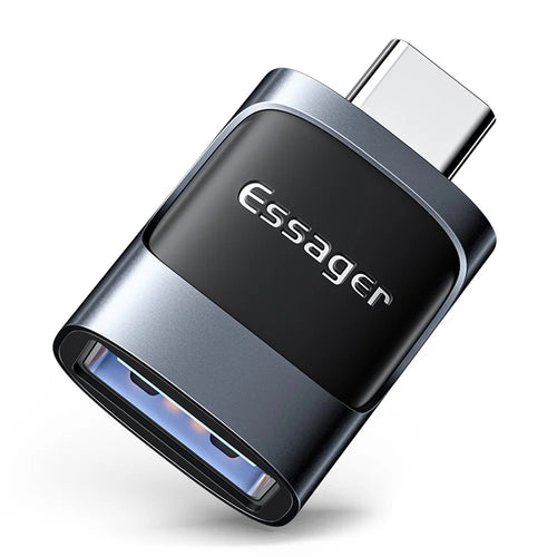 ESSAGER USB Female to Type-C Male USB3.0 5Gbps Data Transmission Charging Connector OTG Adapter - Blue - 1