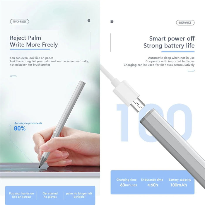 WR18 Micro USB Charging Port Laptop Stylus Pen Tilt Sensitivity 4096 Pressure Level Palm Rejection Capacitive Pen - 5