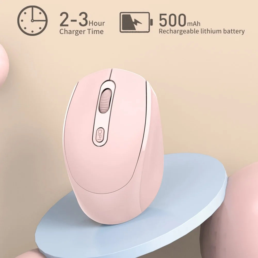 256 Bluetooth-compatible 2.4G USB Wireless Mouse Computer Laptop PC Rechargeable Home Game Ergonomic Noiseless Mouse - Green - 4