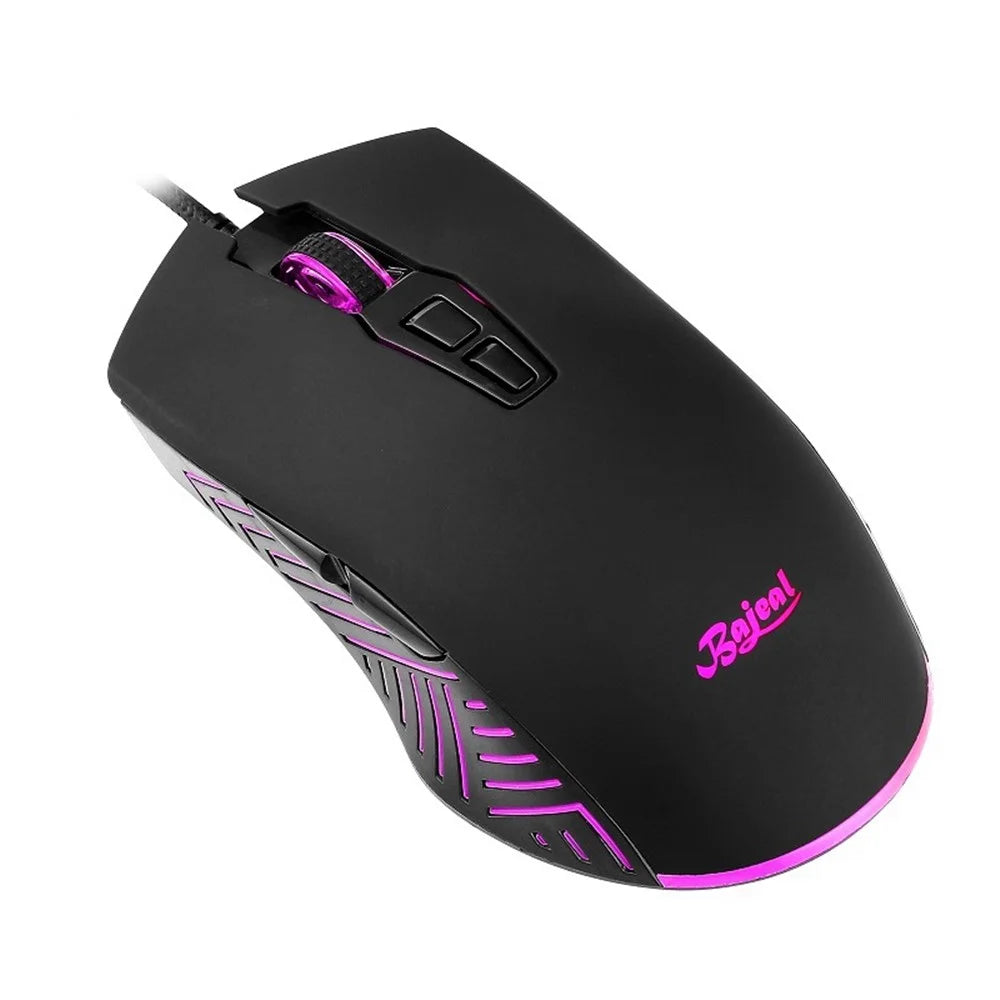 BAJEAL G2 RGB Wired Gaming Mouse Ultralight Ergonomic Computer Mice Supports 6400 DPI, 4 Color Changing Speed Gears - 5
