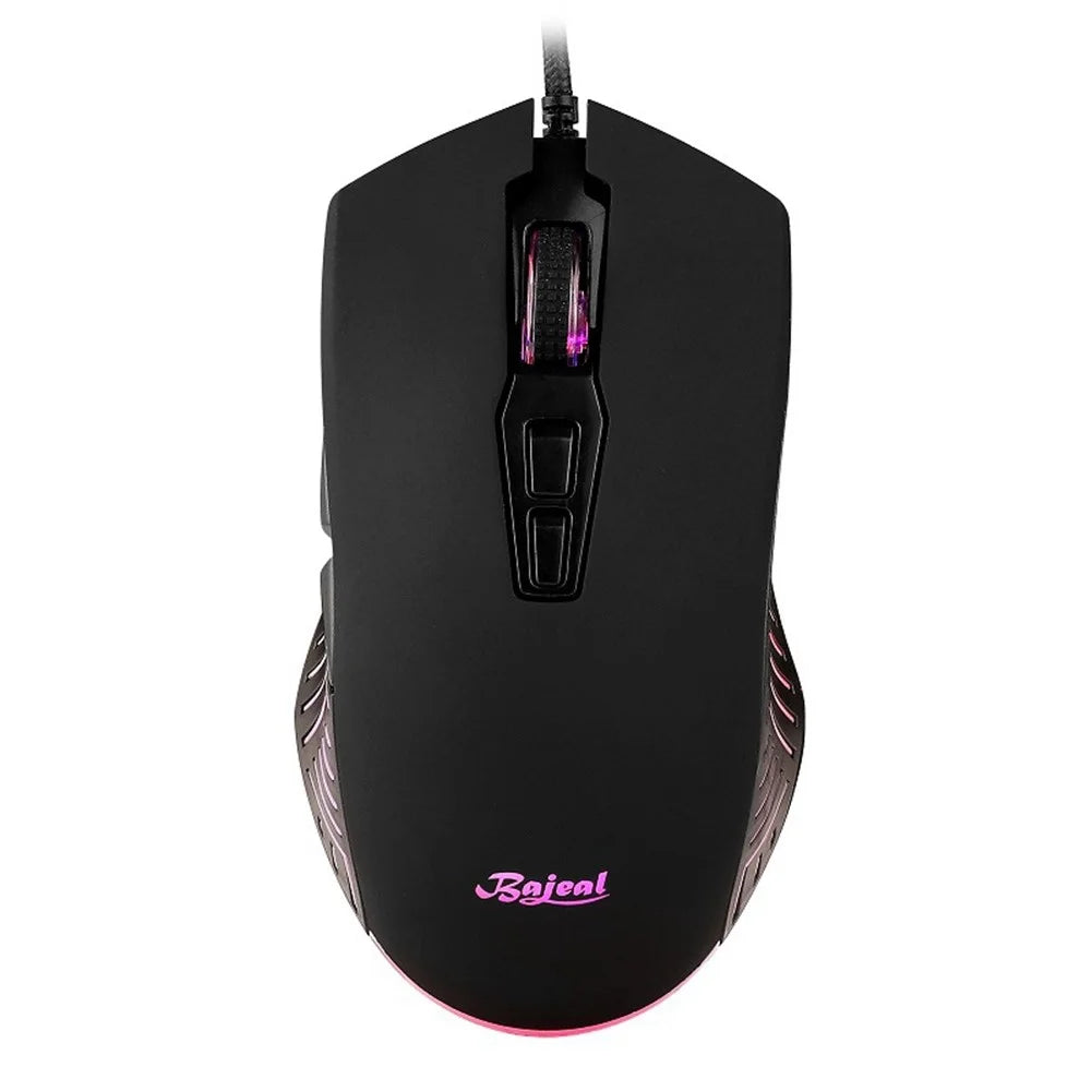 BAJEAL G2 RGB Wired Gaming Mouse Ultralight Ergonomic Computer Mice Supports 6400 DPI, 4 Color Changing Speed Gears - 6