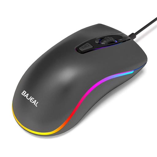 BAJEAL D1 Colorful Light E-Sports Gaming Wired Mouse USB Cable Ergonomic Laptop Computer Mouse 4-Key Design Mice - 1