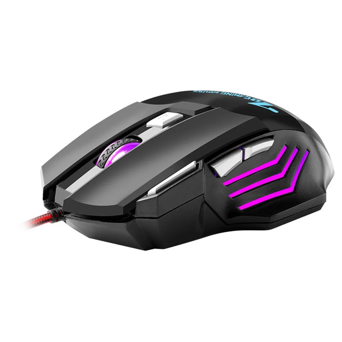 BAJEAL G5 7-Key 3200DPI Optical Mouse RGB Light USB Wired Computer Laptop Gaming Mice - 1
