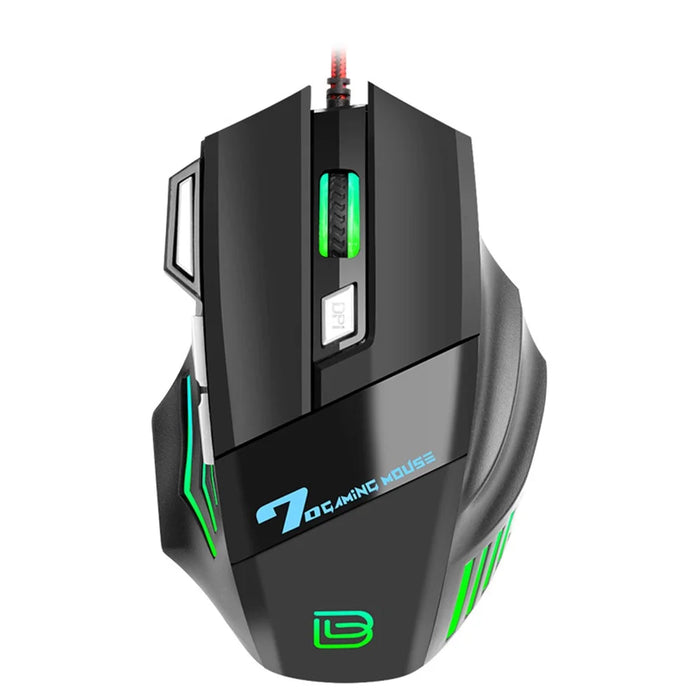 BAJEAL G5 7-Key 3200DPI Optical Mouse RGB Light USB Wired Computer Laptop Gaming Mice - 5