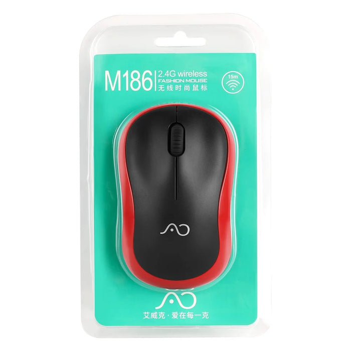 AONQ M186 2.4G Wireless Mouse Computer Silent Mice Ergonomic Mini Mouse USB Optical Mice for PC Laptop - Black  /  Grey - 7