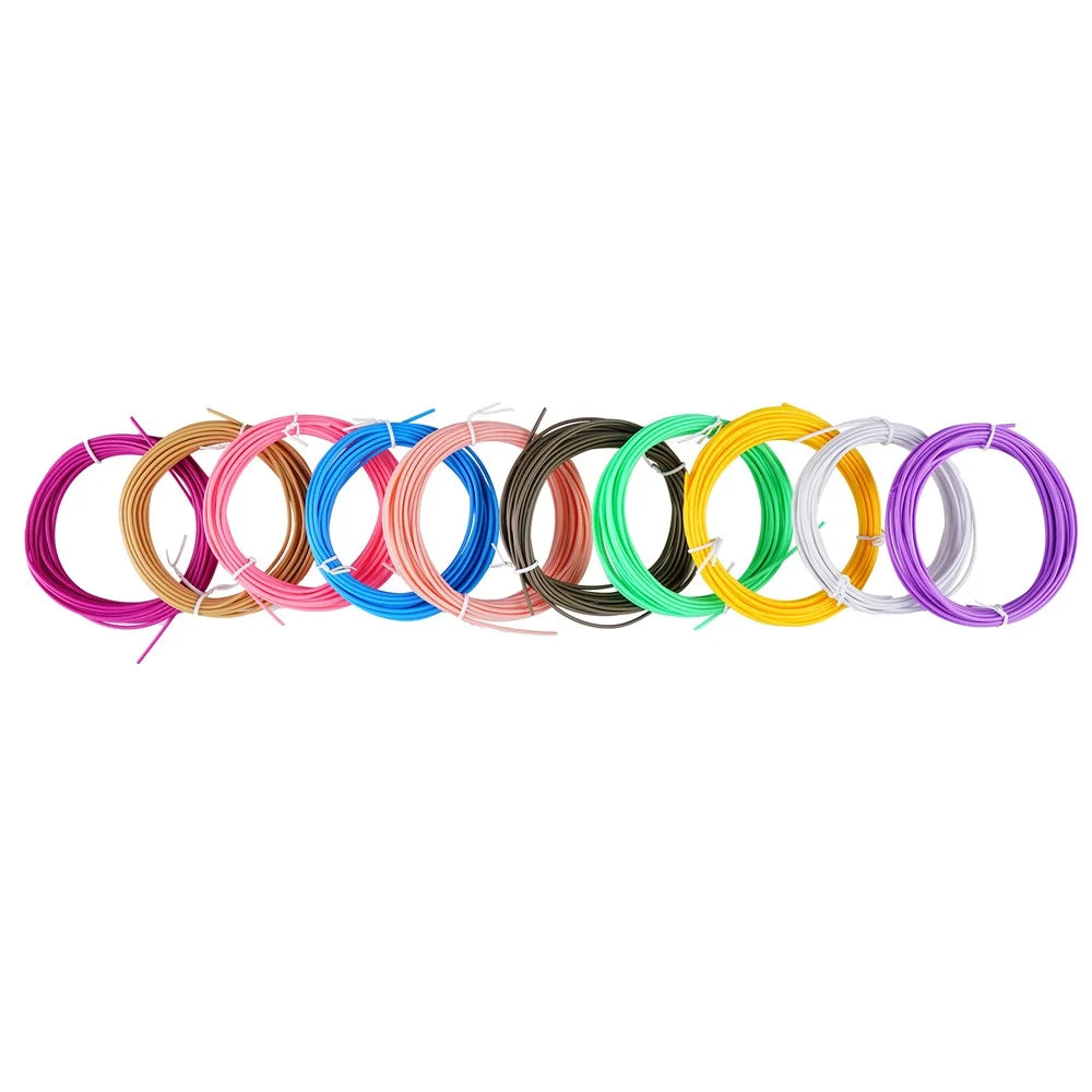 10 Rolls Various Color Kids 3D Printing Materials 5m 1.75mm Diameter Low Temperature PCL Filament for 3D Printing Pen - Random Color - 1