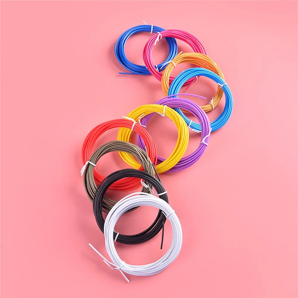 10 Rolls Various Color Kids 3D Printing Materials 5m 1.75mm Diameter Low Temperature PCL Filament for 3D Printing Pen - Random Color - 3