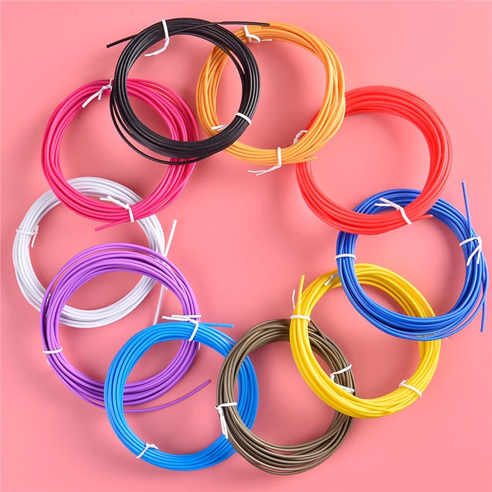 10 Rolls Various Color Kids 3D Printing Materials 5m 1.75mm Diameter Low Temperature PCL Filament for 3D Printing Pen - Random Color - 5