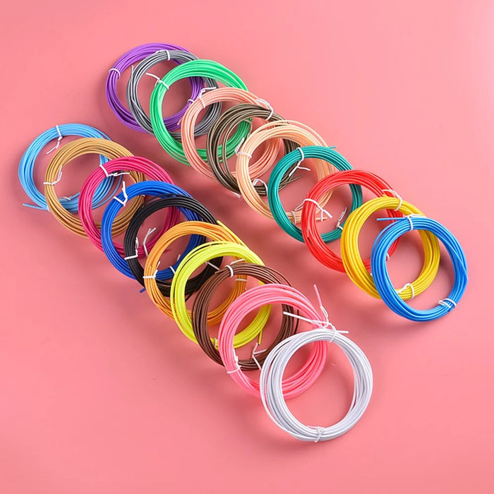 20 Rolls Various Color 5m 1.75mm Diameter Low Temperature 3D Print Pen PCL Filament Kids 3D Printing Materials - Random Color - 4