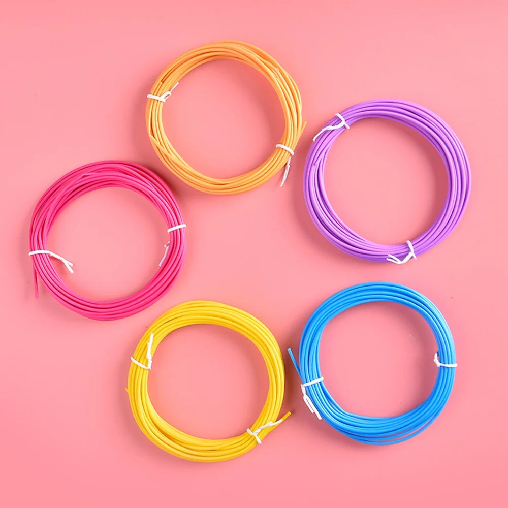 5 Rolls Various Color 5m 1.75mm Diameter Kids 3D Printing Materials Low Temperature 3D Printing Pen PCL Filament - Random Color - 2