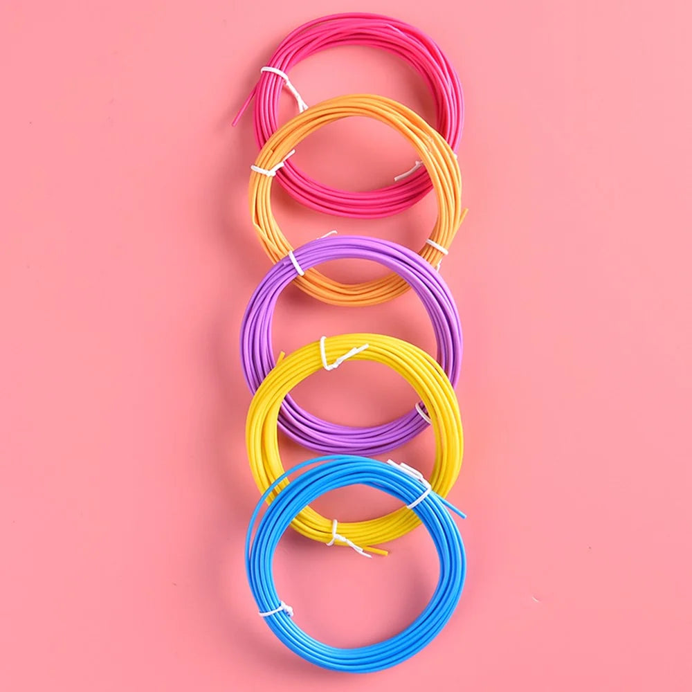 5 Rolls Various Color 5m 1.75mm Diameter Kids 3D Printing Materials Low Temperature 3D Printing Pen PCL Filament - Random Color - 4