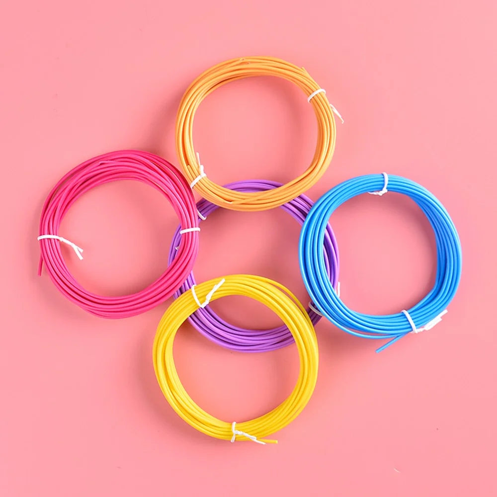 5 Rolls Various Color 5m 1.75mm Diameter Kids 3D Printing Materials Low Temperature 3D Printing Pen PCL Filament - Random Color - 5