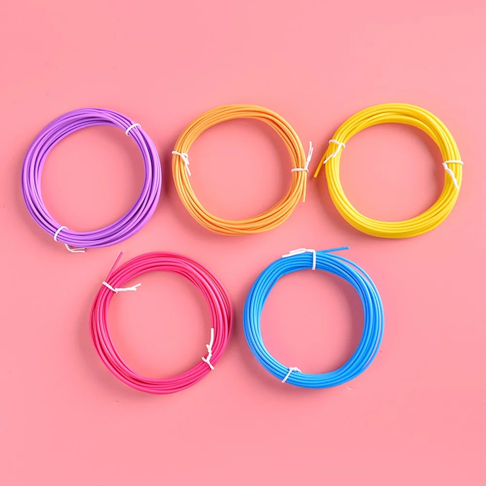 5 Rolls Various Color 5m 1.75mm Diameter Kids 3D Printing Materials Low Temperature 3D Printing Pen PCL Filament - Random Color - 6