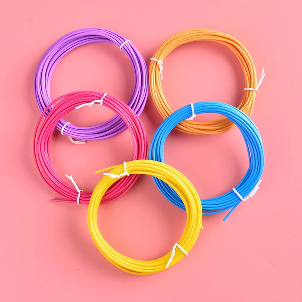 5 Rolls Various Color 5m 1.75mm Diameter Kids 3D Printing Materials Low Temperature 3D Printing Pen PCL Filament - Random Color - 7