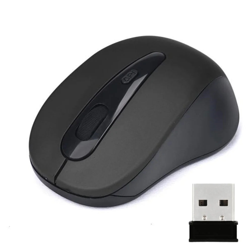 2.4G Wireless Mouse Mute Home Office Computer Laptop Mice with 3 Adjustable DPI - Black - 1