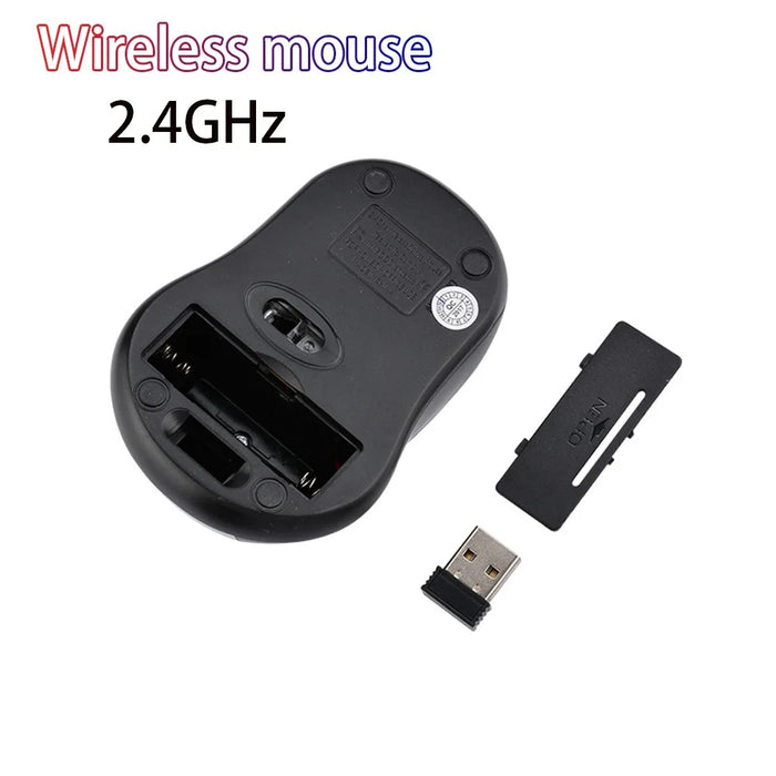 2.4G Wireless Mouse Mute Home Office Computer Laptop Mice with 3 Adjustable DPI - Black - 2