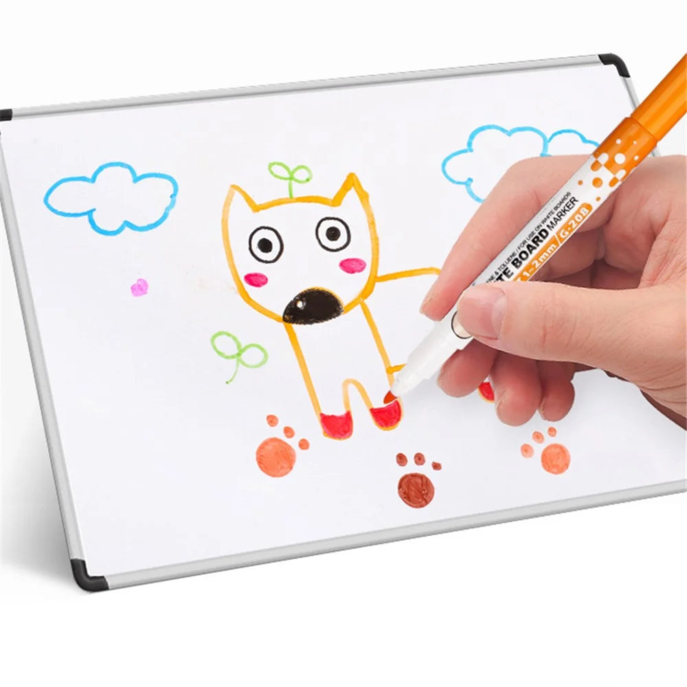GXIN G-208 12Pcs / Set Dry Erase Markers Whiteboard Markers Ultra Fine Tip Markers for School Office Home - Black - 3