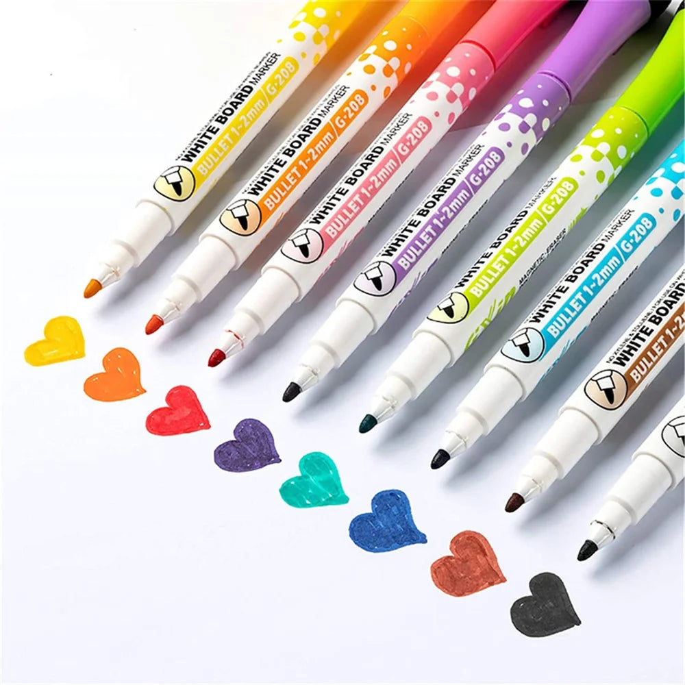 GXIN G-208 12Pcs / Set Dry Erase Markers Whiteboard Markers Ultra Fine Tip Markers for School Office Home - Black - 5
