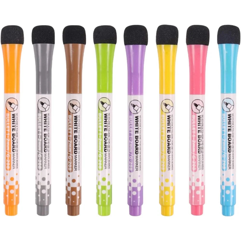 GXIN G-208 12Pcs / Set Dry Erase Markers Whiteboard Markers Ultra Fine Tip Markers for School Office Home - Black - 6
