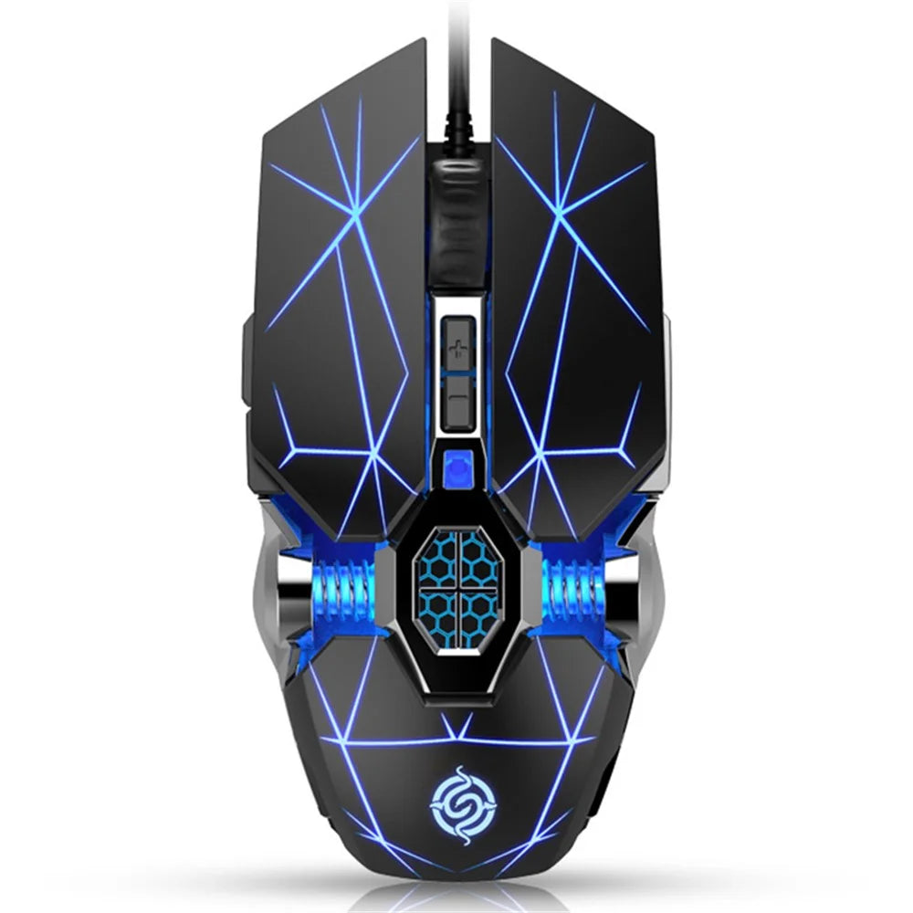Q7 RGB Gaming Mouse USB Wired 4000 DPI Mechanical Mouse Ergonomic Gamer Computer Mouse for PC Laptop Computer - Star Crack - 2