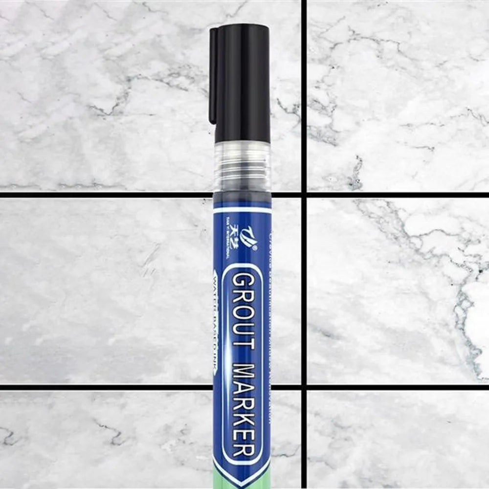 TIANYI Tile Marker Grout Pen Wall Seam Pen for Tiles Floor Bathroom Decontamination Seam Repair Tool - Black - 2
