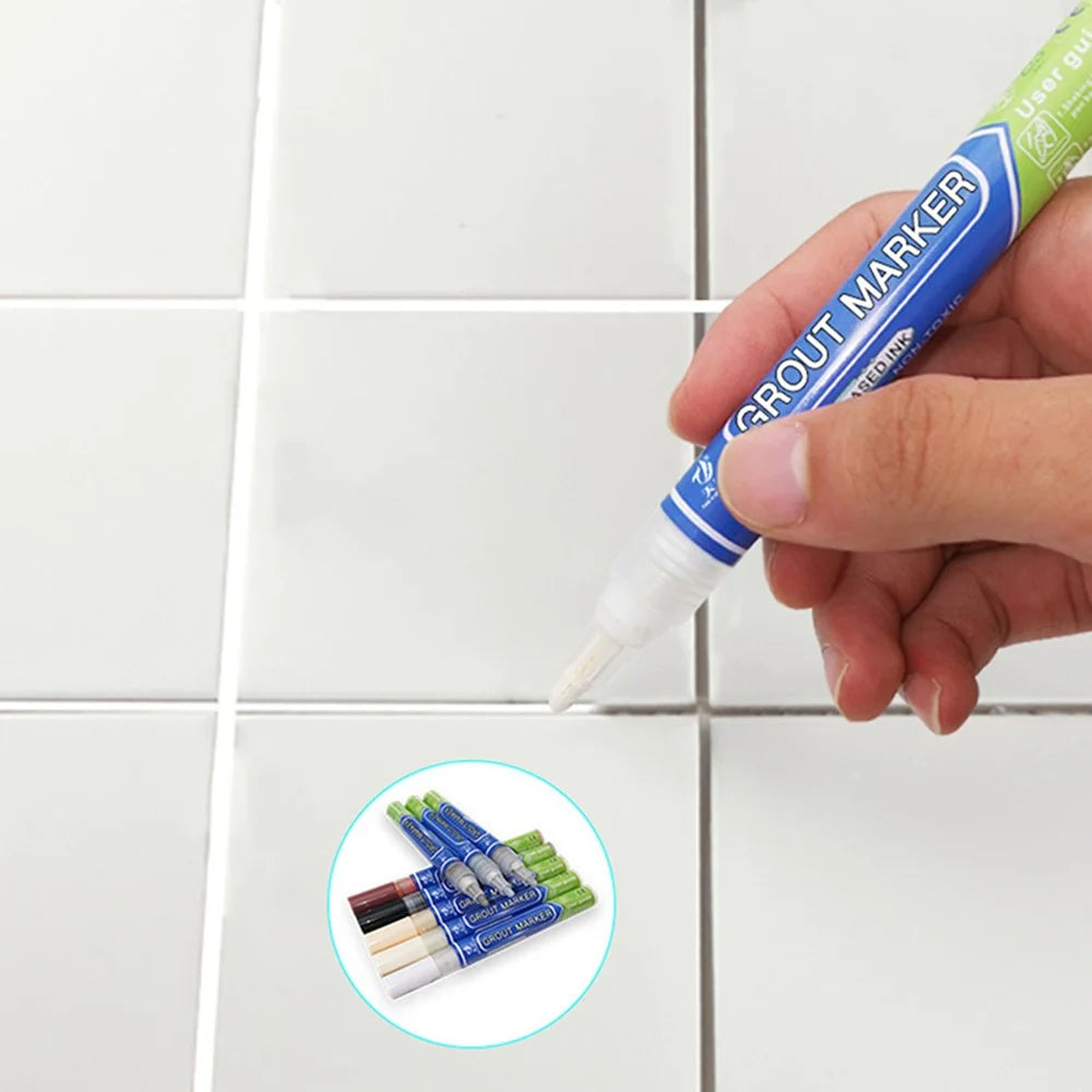 TIANYI Tile Marker Grout Pen Wall Seam Pen for Tiles Floor Bathroom Decontamination Seam Repair Tool - Black - 3