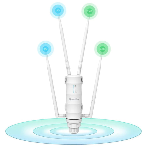 WAVLINK WS-WN572HP3-A Outdoor WiFi Extender AC1200 Dual Band Weatherproof Wireless Router with PoE, Giga Ports - EU Plug - 1