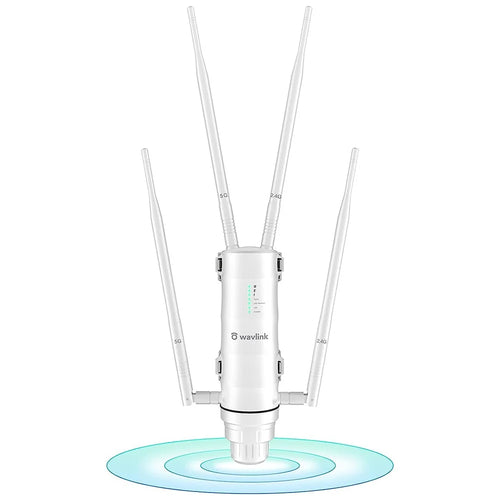 WAVLINK WS-WN572HG3-A AC1200 Outdoor WiFi Extender with POE Dual Band 2.4GHz / 5GHz Wireless Routers with 4x7dBi Antenna - US Plug - 1