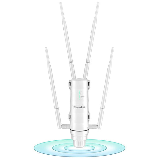 WAVLINK WS-WN572HG3-A AC1200 Outdoor WiFi Extender with POE Dual Band 2.4GHz / 5GHz Wireless Routers with 4x7dBi Antenna - US Plug - 1
