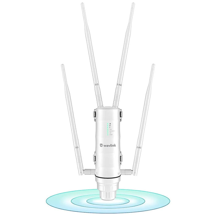 WAVLINK WS-WN572HG3-A AC1200 Outdoor WiFi Extender with POE Dual Band 2.4GHz / 5GHz Wireless Routers with 4x7dBi Antenna - US Plug - 1