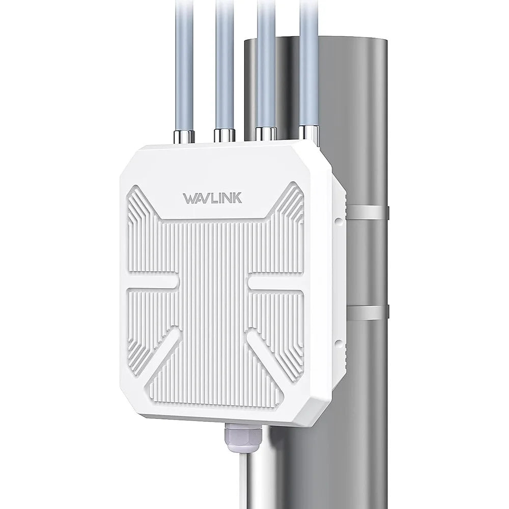 WAVLINK WS-WN573HX1-A WiFi 6 AX1800 WiFi Routers IP67 Waterproof Outdoor Dual Band Wireless Repeater with PoE Port, 4 Antennas - UK Plug - 2